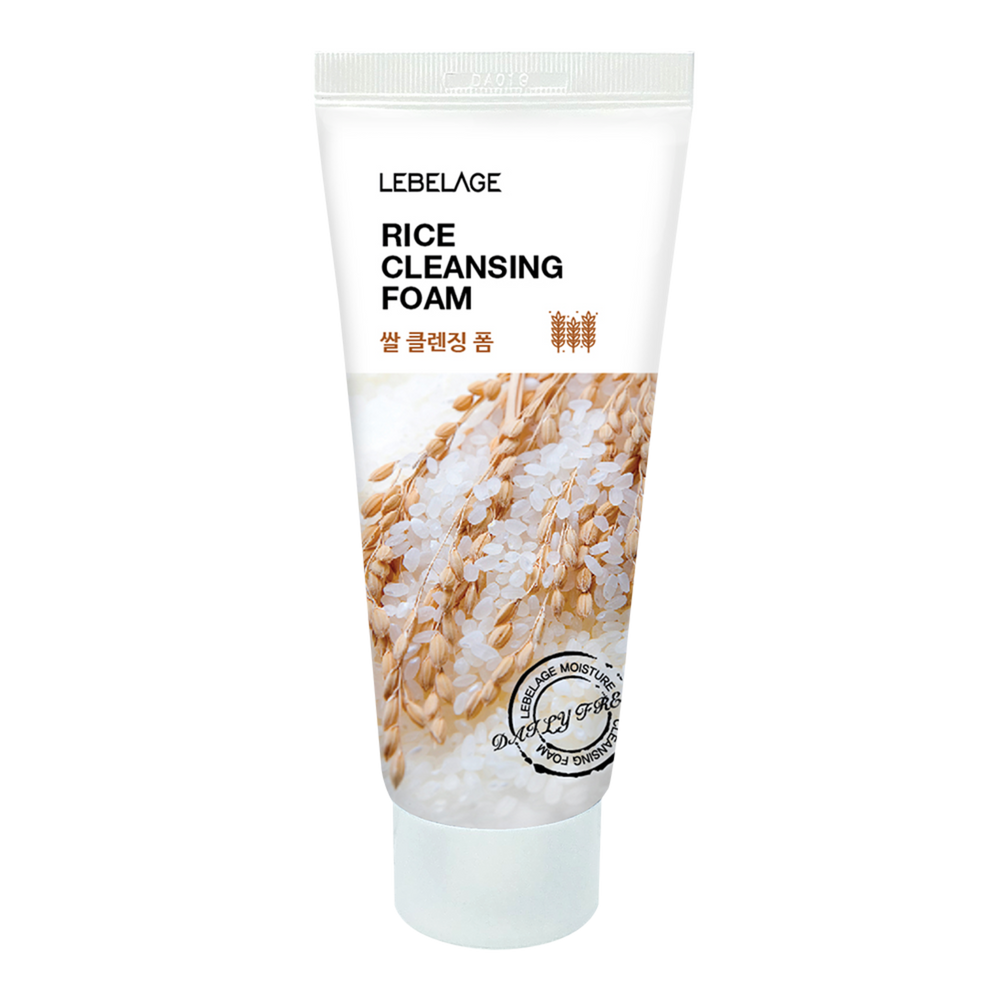 LEBELAGE Rice Cleansing Foam 100ml Brightening and Hydrating Face Wash with Rice Bran Extract for Deep Pore Cleansing _ Made in Korea